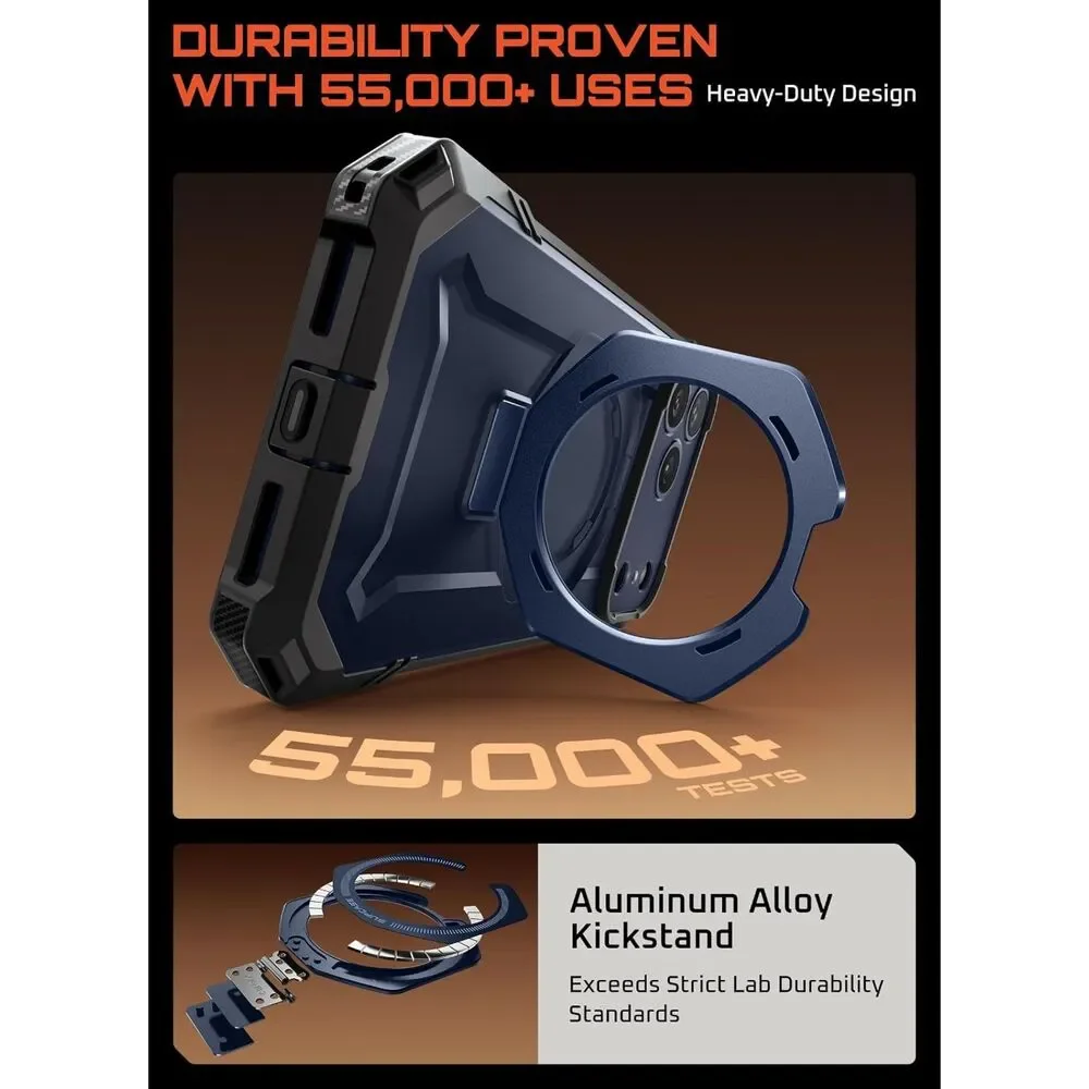 SUPCASE iPhone 17 Pro Max Case with Kickstand MagSafe Azure Blue Heavy Duty